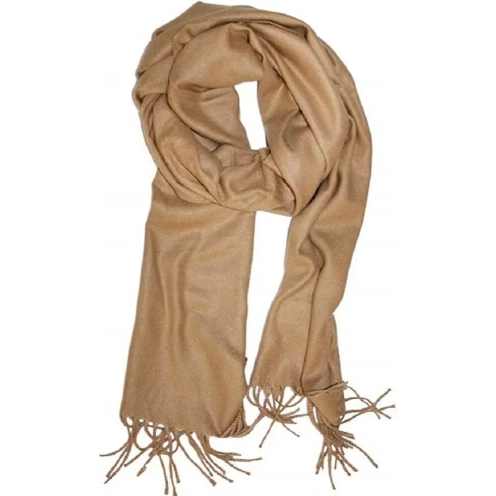 Women's Camel Super Soft Classic Cashmere Feel Winter Scarf Outerwear